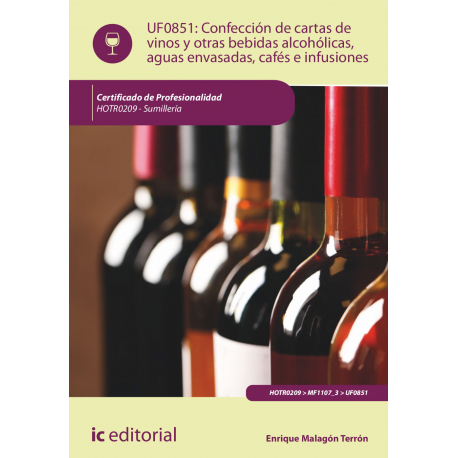 Confección de cartas de vinos, otras bebidas alcohólicas, aguas envasadas, cafés e infusiones. HOTR0209