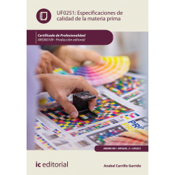 Especificaciones de calidad de la materia prima UF0251