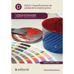 Especificaciones de calidad de la materia prima UF0251