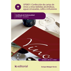 Confección de cartas de vinos, otras bebidas alcohólicas, aguas envasadas, cafés e infusiones. HOTR0209